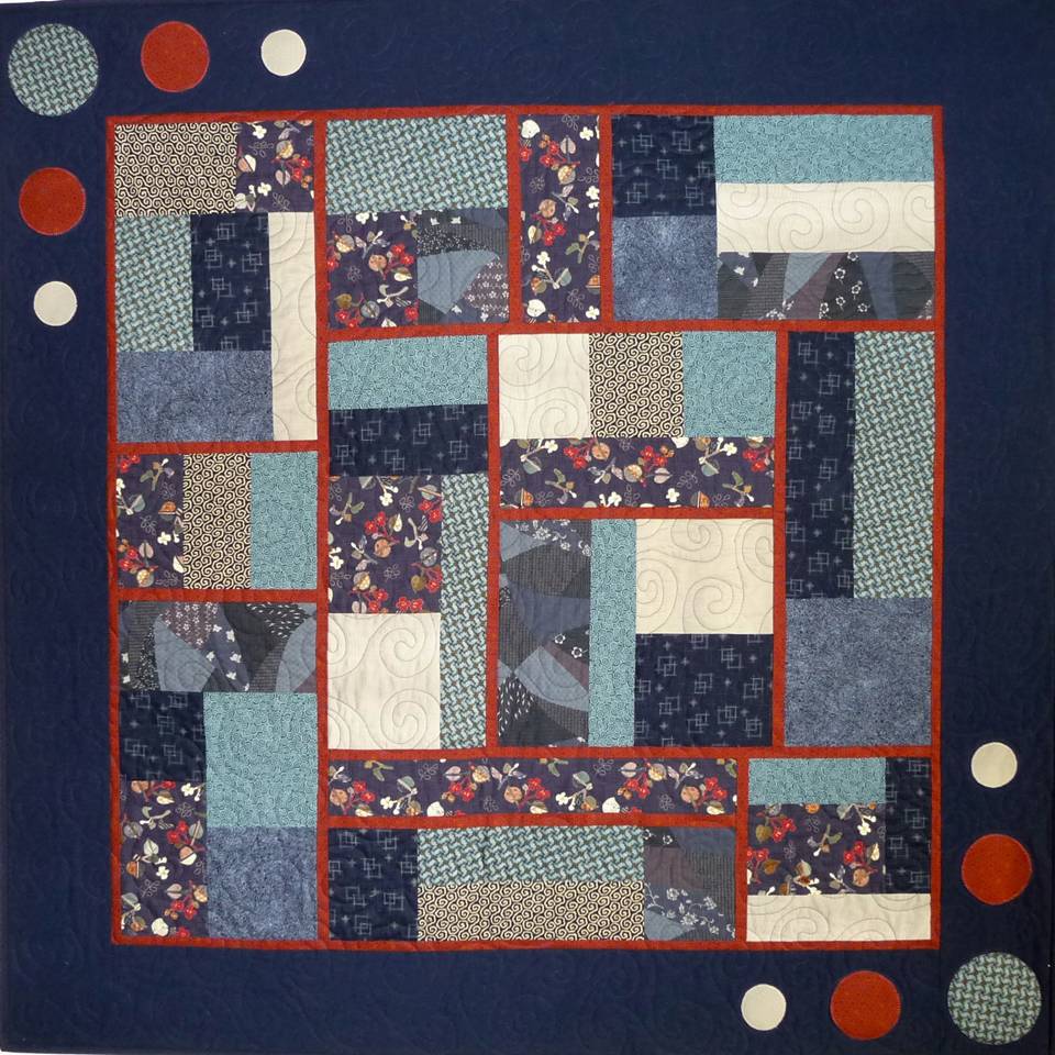 Building Blocks alternate colorway finished quilt