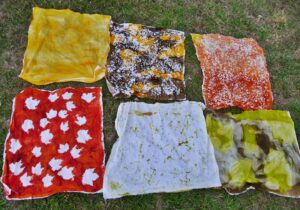Drying the dyed fabric