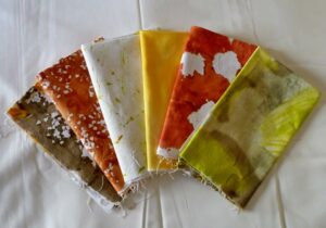 Finished dyed fabric pieces