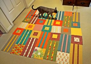 Quilt design layout before assembly