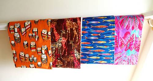 Some examples of feature fabric choices for Snowbirds quilt pattern