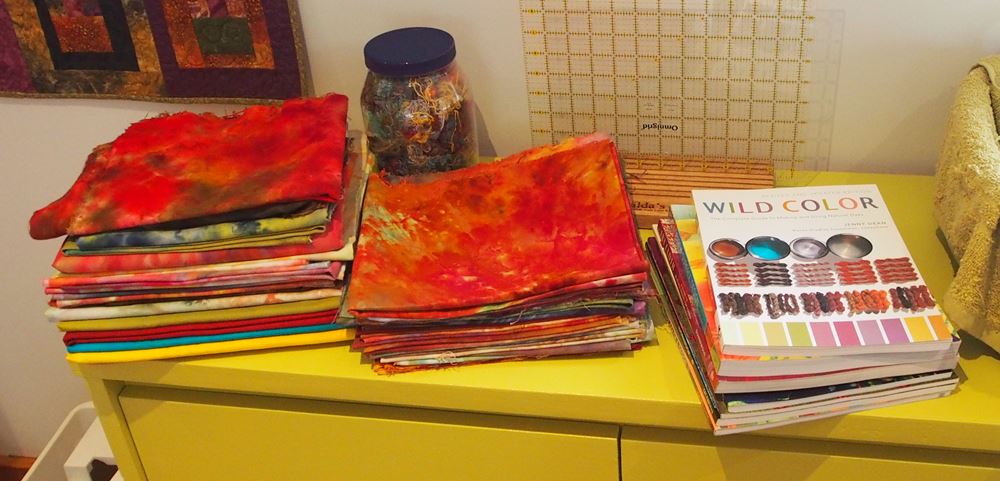 The bold colours of hand dyed fabric