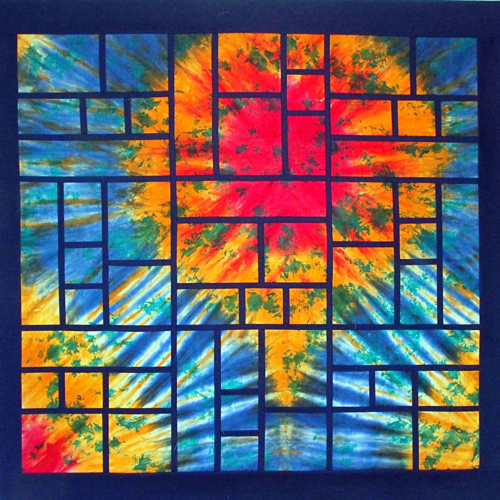 Framed quilt design made with African print